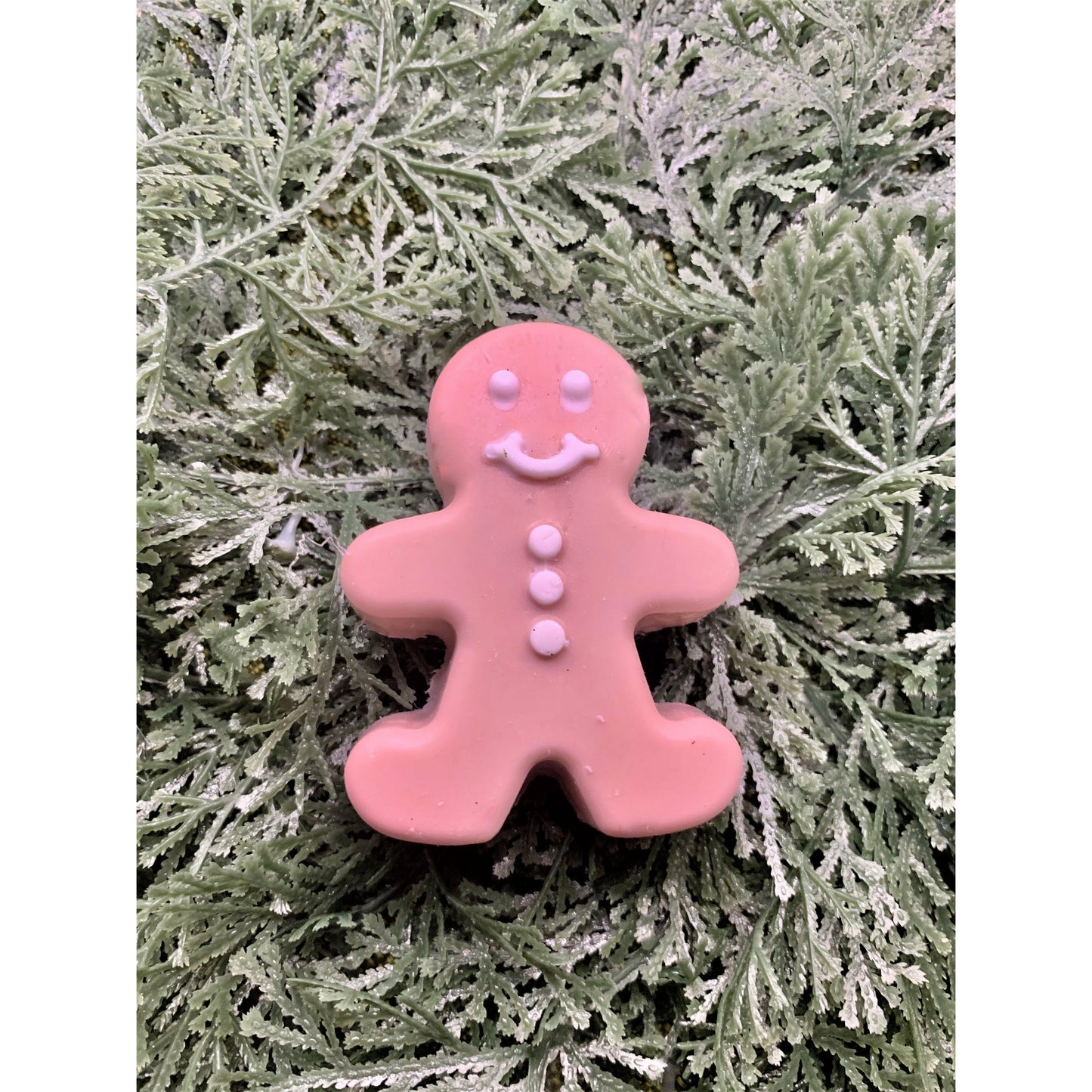 Christmas gingerbread men soap by Plunk Soap Company with festive gingerbread design and holiday-themed packaging.