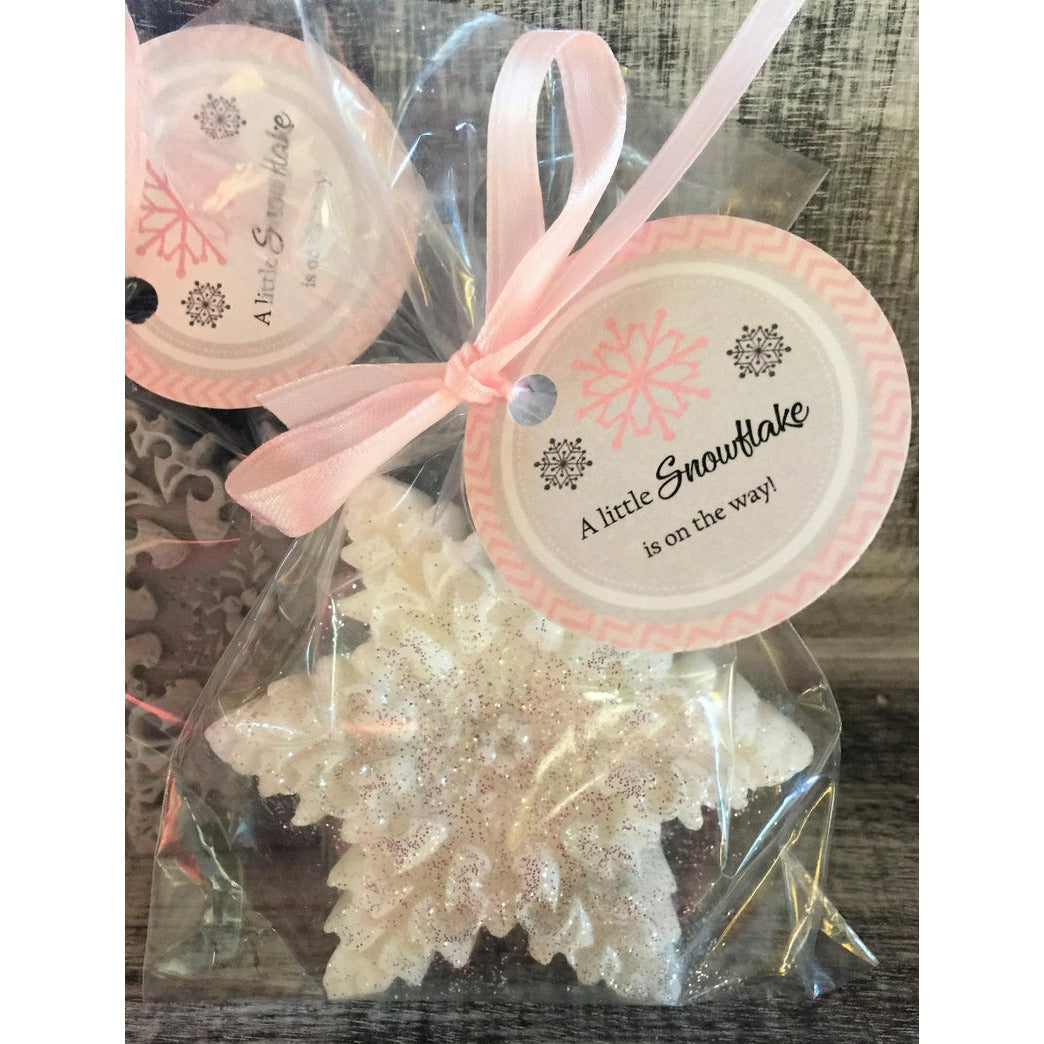Personalized snowflake soap favors for your winter wedding or party favors!