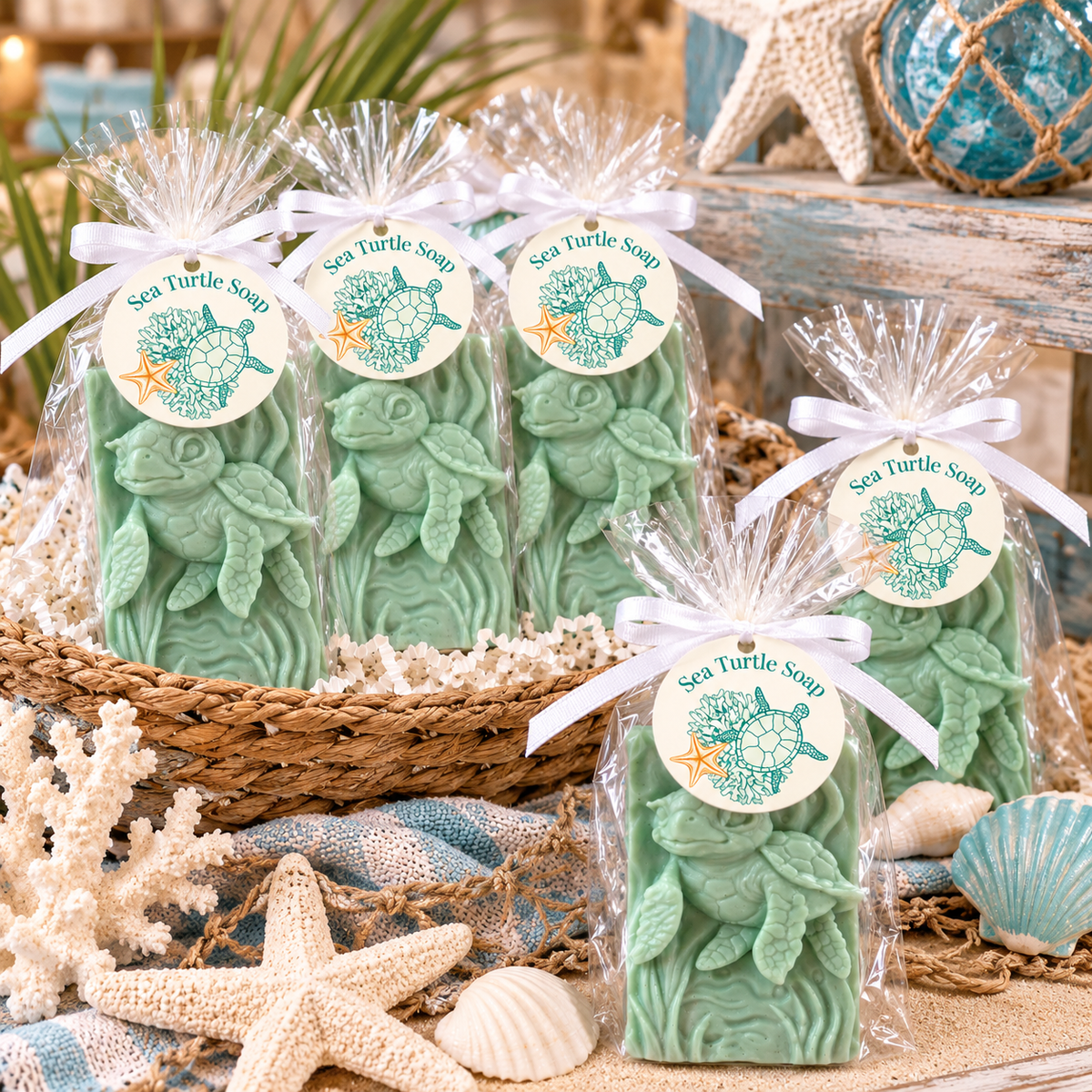 Sea Turtle Bar of Soap | Handcrafted Artisian Soap |Turtle and Ocean theme | Novelty Gift