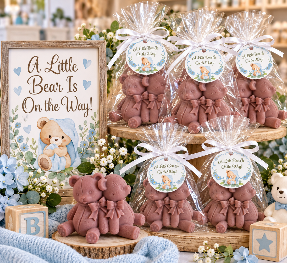 10 Bear Soap Baby Shower Favors | Party Favors | Baby Shower for a Boy | Handmade Novelty Soap