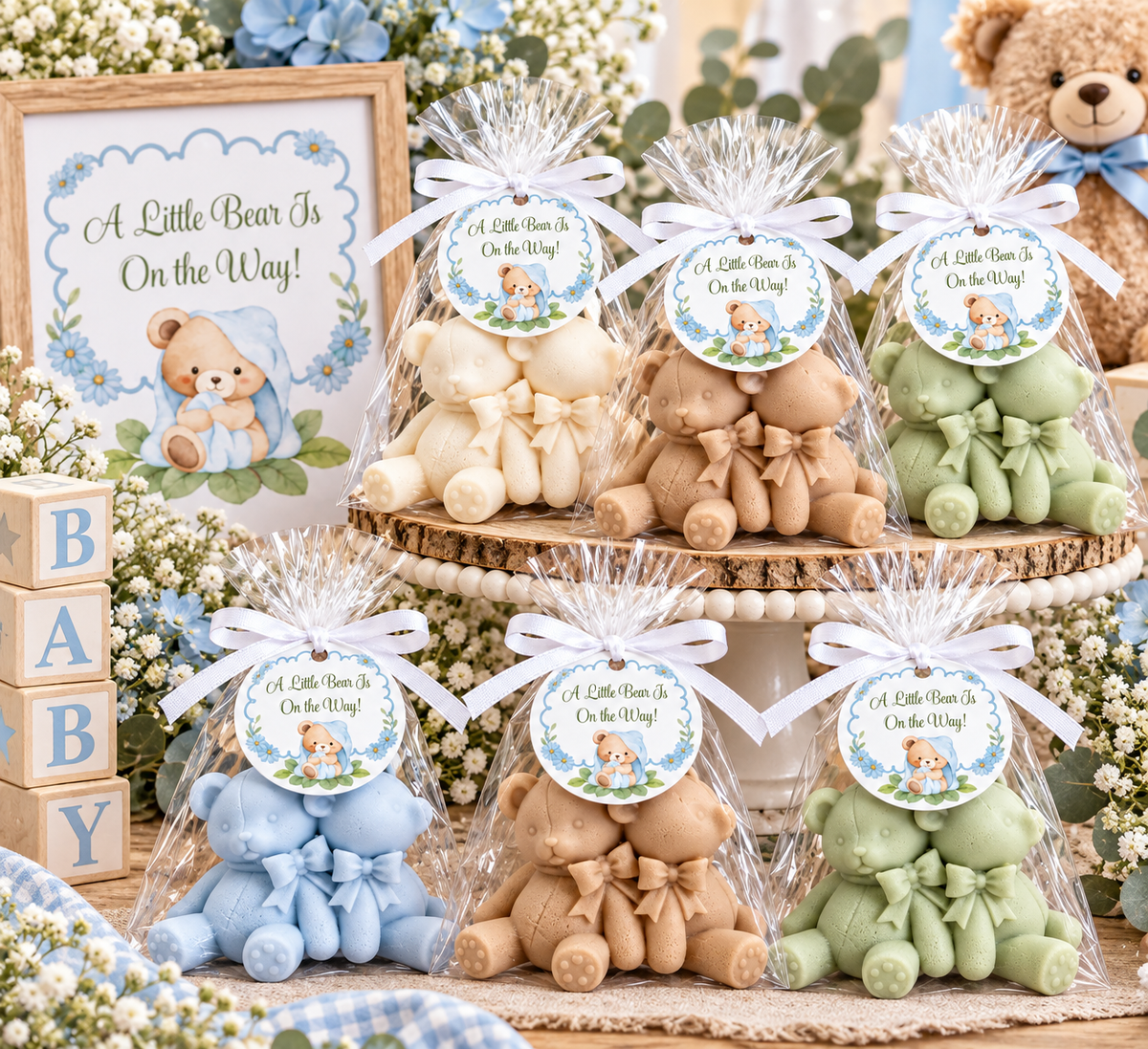 10 Bear Soap Baby Shower Favors | Party Favors | Baby Shower for a Boy | Handmade Novelty Soap
