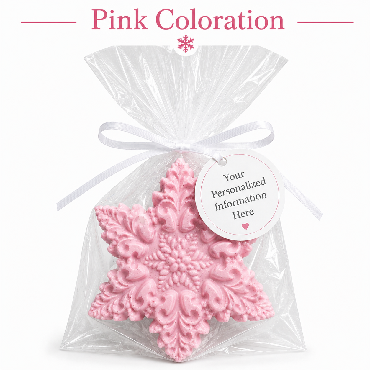 Snowflake Soap Party Favors –Personalized White Label Winter Novelty Gift | Set of 10