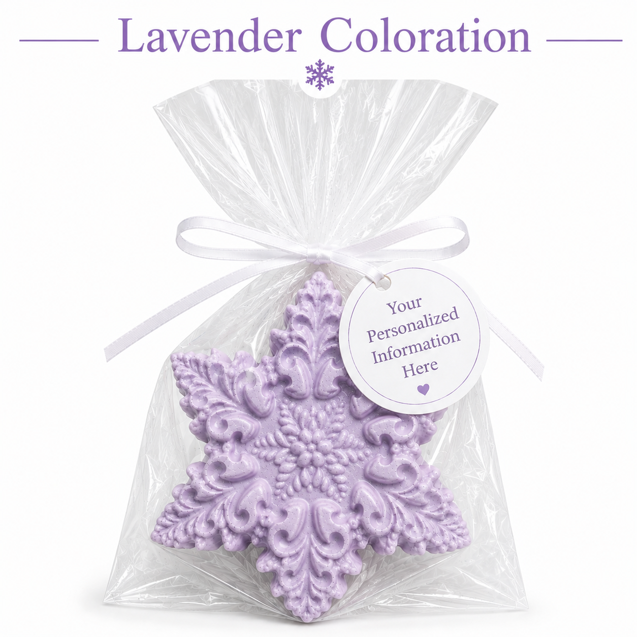 Snowflake Soap Party Favors –Personalized White Label Winter Novelty Gift | Set of 10
