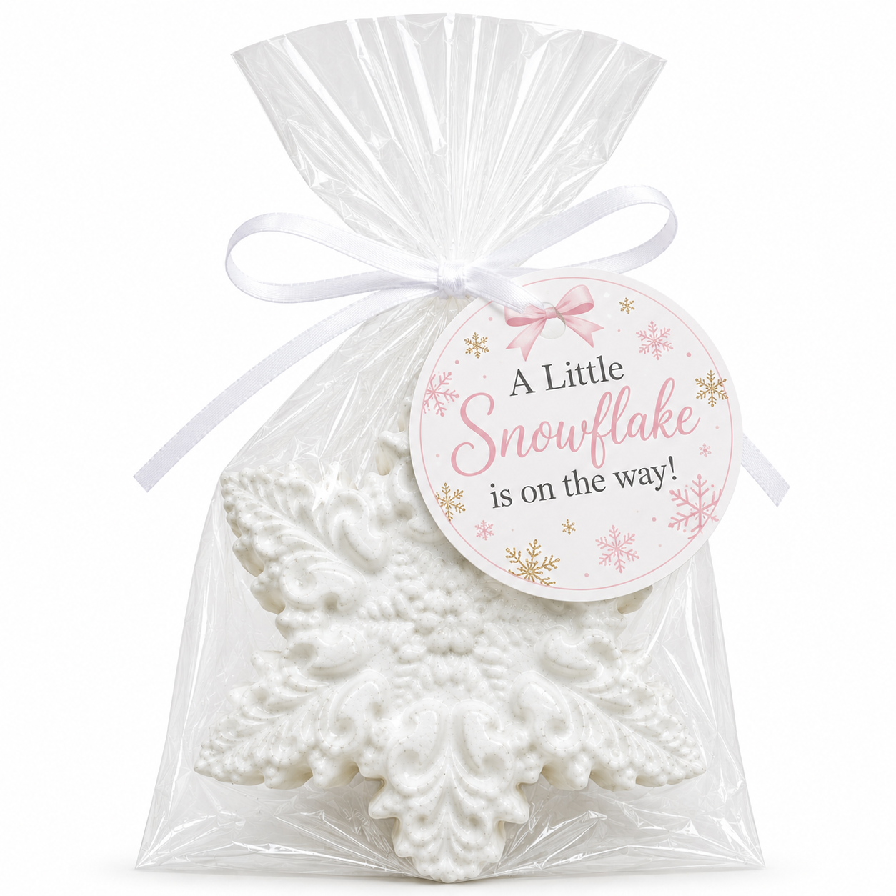 Snowflake Soap Party Favors –A little Snowflake is on the way Winter Novelty Gift | Set of 10