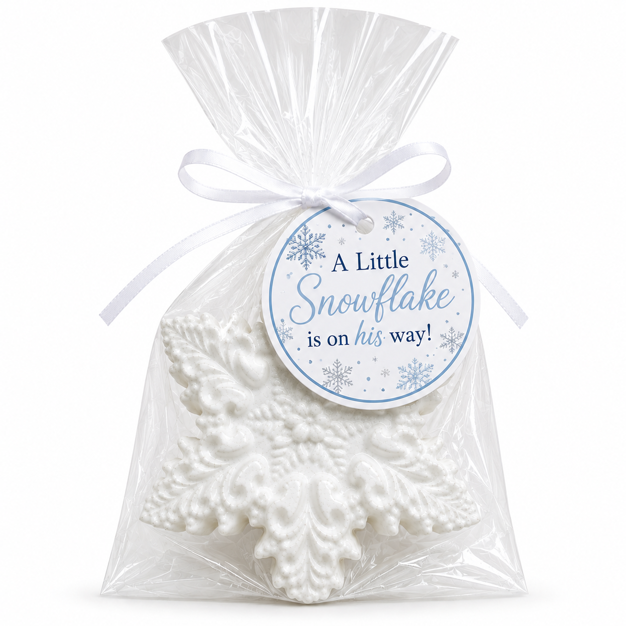 Snowflake Soap Party Favors –A little Snowflake is on his way Winter Novelty Gift | Set of 10