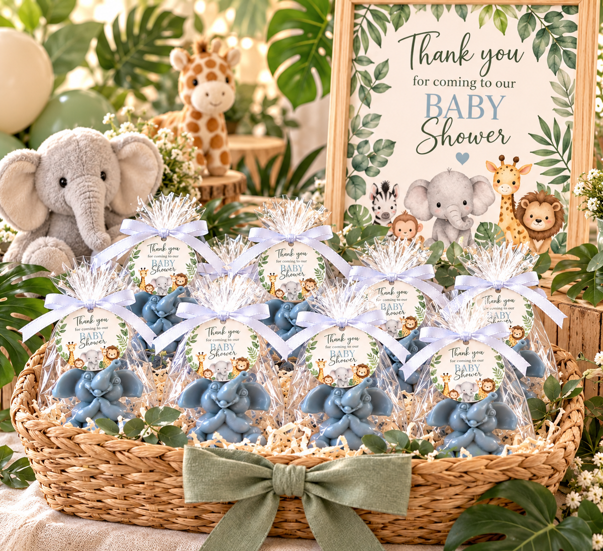 10 Elephant Soap Jungle Theme Baby Shower Favors | Party Favors | Baby Shower for a Girl or Boy | Handmade Novelty Soap