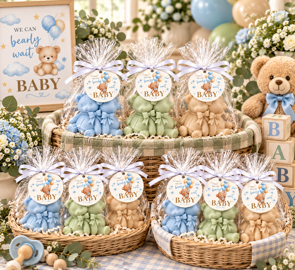 10 Bear Soap Baby Shower Favors | Party Favors | Baby Shower for a Boy | Handmade Novelty Soap
