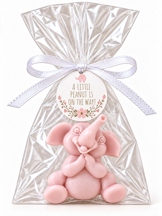 Add a touch of charm to your special event with our adorable handmade elephant-shaped soap. Perfectly sized for party favors, each elephant soap makes a memorable and useful gift for your guests.

These soaps are perfect for:

Baby showers
First birthdays
Gender reveal parties
Elephant-themed parties
Christenings and baptisms
Weddings
Birthday parties
School and corporate events

Hand-poured in small batches, each soap is crafted with a gentle, skin-loving base that creates a rich, creamy lather. Its sweet 