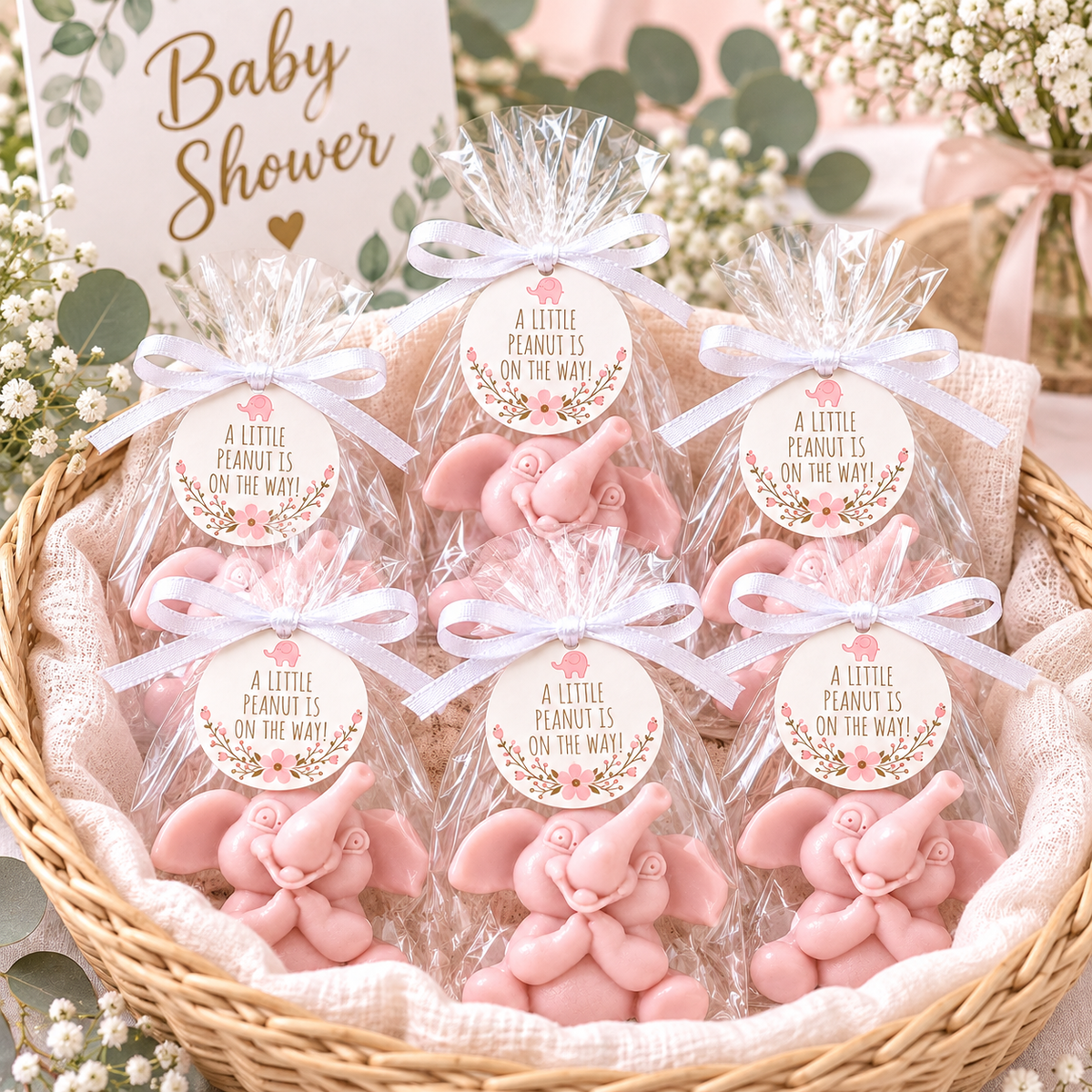 10 Elephant Soap Baby Shower Favors | Party Favors | Baby Shower for a Girl | Handmade Novelty Soap