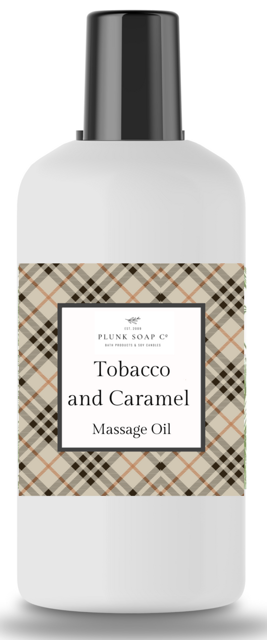 Tobacco and Caramel scented massage oil