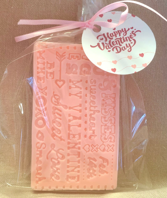 Valentine's Day Sayings Bar of Soap Assembled with Tag