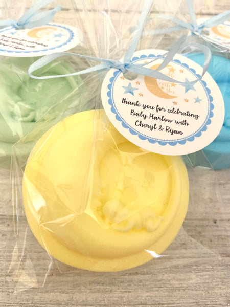 10 Baby Cradled in Moon Soap Favors For A Boy