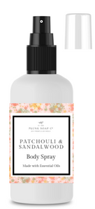 Patchouli and Sandalwood scented body spray
