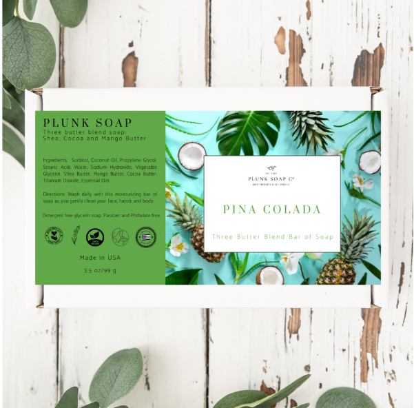 Pina Colada Artisian Bar of Soap with Mango Butter, Shea Butter and Coco Butter