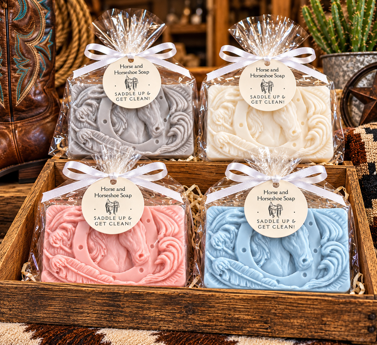 Horse and Horseshoe Soap Bar | Equestrian Gift|  Horse Lover Soap | Western themed Soaps | Novelty Gift