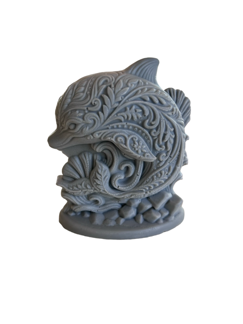Handmade dolphin-shaped soap with ocean scent, nautical themed beach soap from Plunk Soap Company, suitable as a gift.