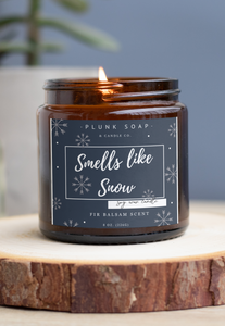 Smells like snow scented soy candle