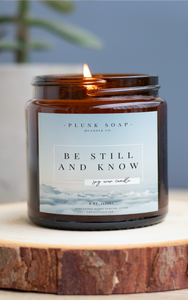Be still and know scented soy candle