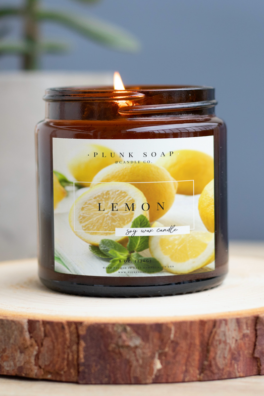 Lemon scented soy candle