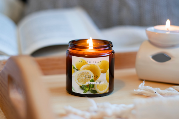 Lemon Scented Soy Candle: FREE SHIPPING