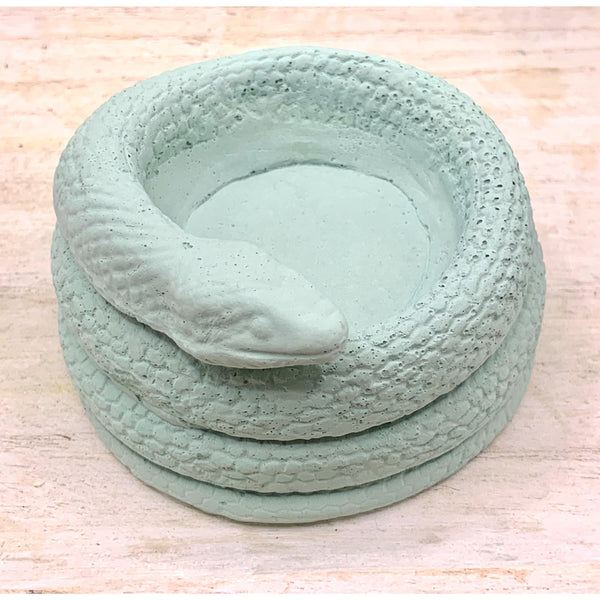 Coiled Snake Candle Holder:  FREE SHIPPING, Tealight Candle Holder, Cement Snake Candle Holder, Ring Holder, Home Decor