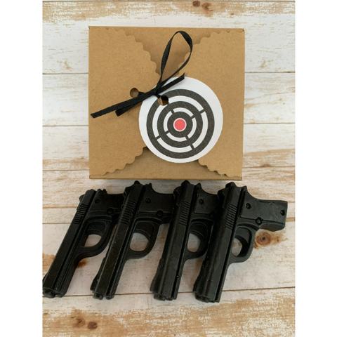 Pistol/Gun Soap-4 pieces : Western theme, Gun Soap, Military Theme, Stocking Stuffer, Hunting Theme, Plunk Soap