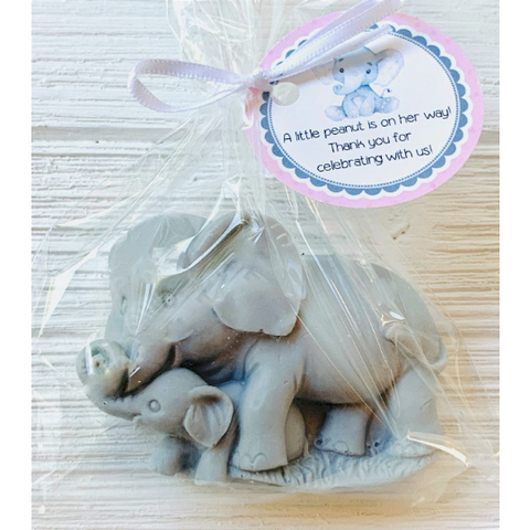 10 Mommy Elephant and Baby Soaps for Baby Shower:  Free Shipping