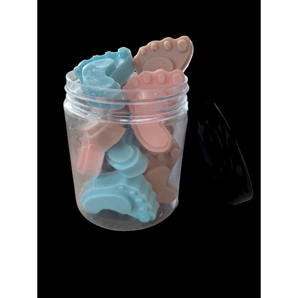 Baby Feet Soap in a Jar:  Gender Reveal Soap
