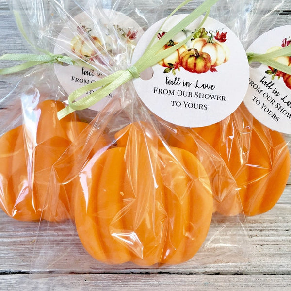 10 Pumpkin Soap Favors:  Pumpkin Soap, Fall Soap, Fall Favors, Baby Shower Favors, Wedding Favors, Plunk Soap, FREE SHIPPING