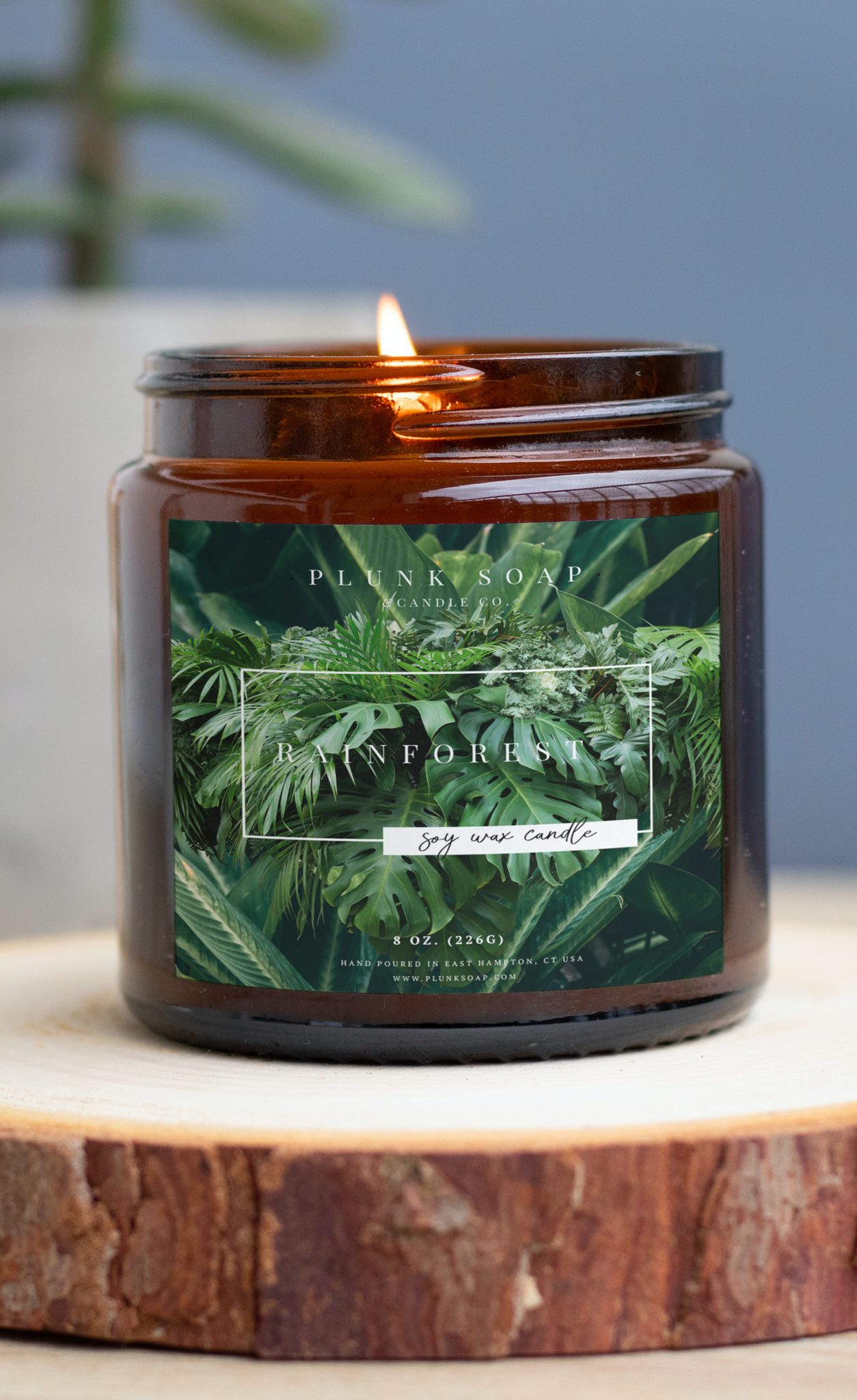 Rainforest scented soy candle
