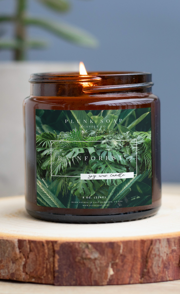 Rainforest scented soy candle